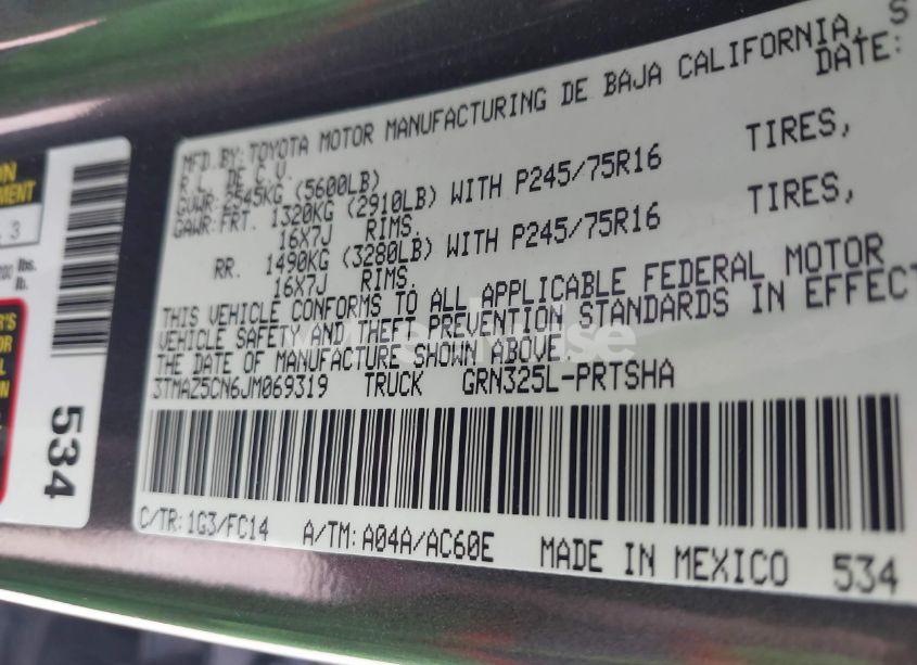 Photo 9 of 2018 Toyota Tacoma SR5 V6 (VIN 3TMAZ5CN6JM069319)