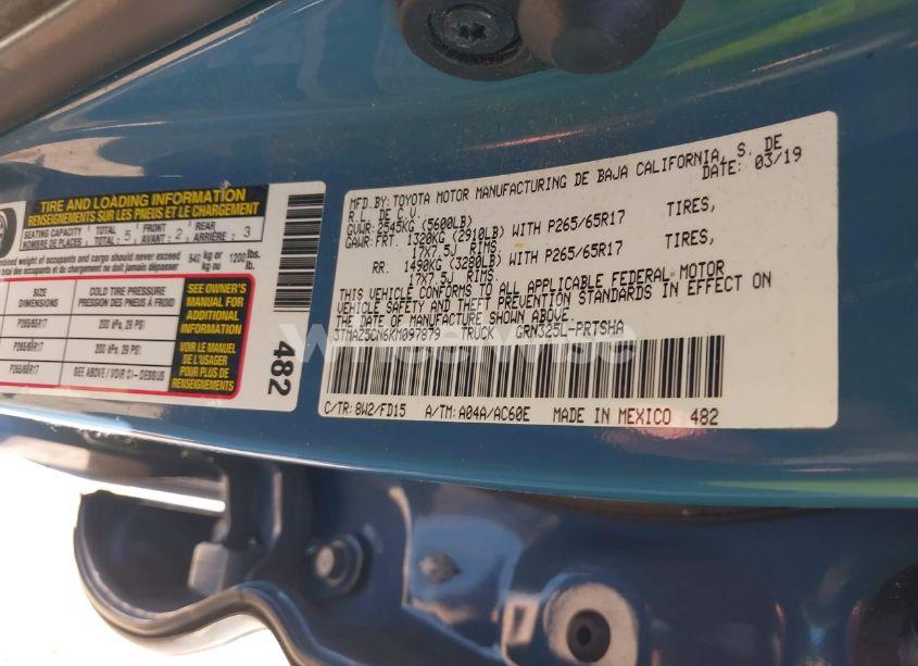 Photo 9 of 2019 Toyota Tacoma TRD SPORT (VIN 3TMAZ5CN6KM097879)