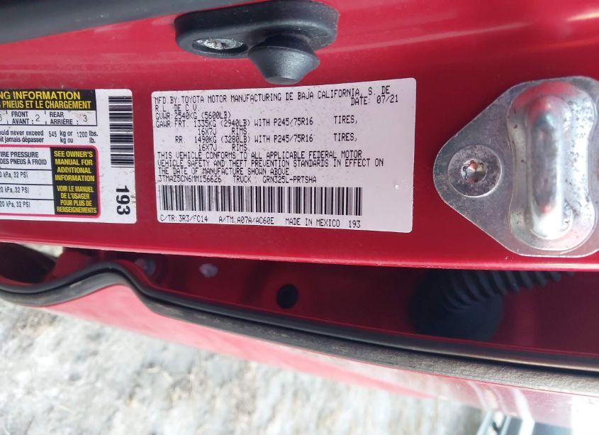 Photo 9 of 2021 Toyota Tacoma SR5 V6 (VIN 3TMAZ5CN6MM156626)