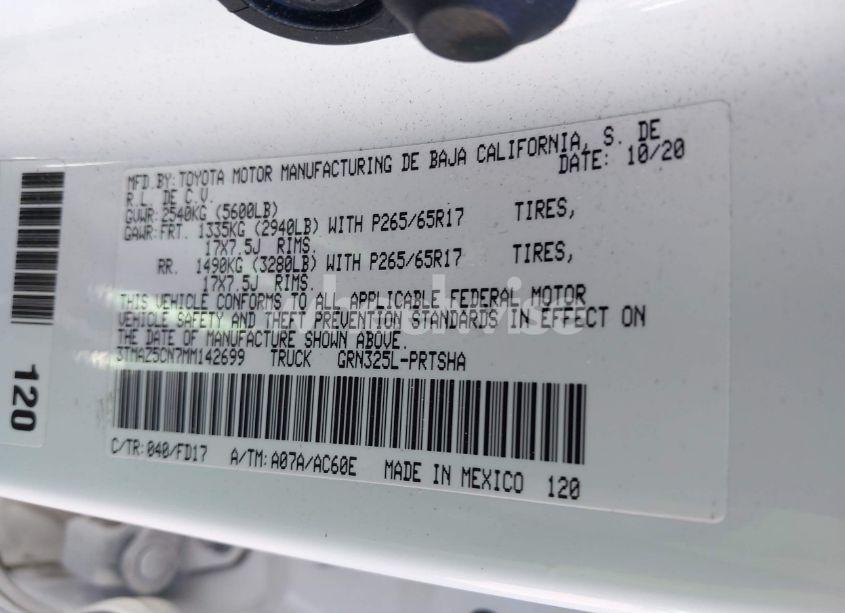 Photo 9 of 2021 Toyota Tacoma TRD SPORT (VIN 3TMAZ5CN7MM142699)