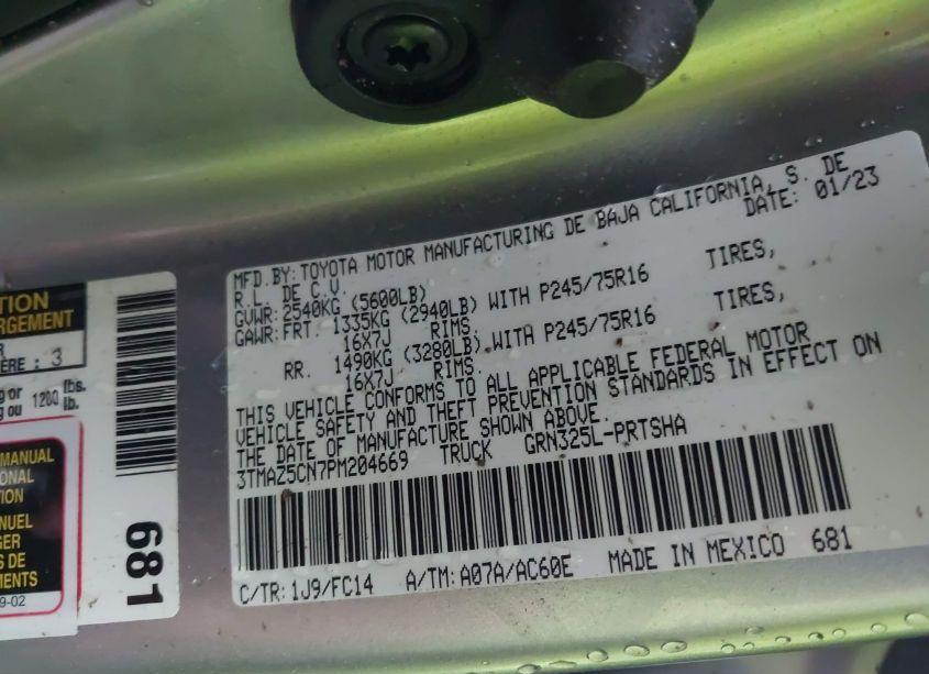 Photo 9 of 2023 Toyota Tacoma SR5 V6 (VIN 3TMAZ5CN7PM204669)