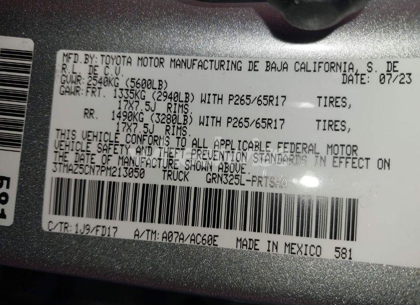 Photo 9 of 2023 Toyota Tacoma TRD SPORT (VIN 3TMAZ5CN7PM213050)