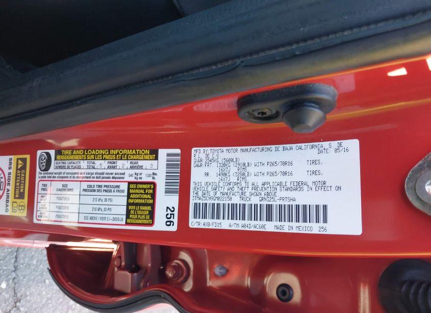 Photo 9 of 2016 Toyota Tacoma TRD OFF ROAD (VIN 3TMAZ5CN9GM022150)