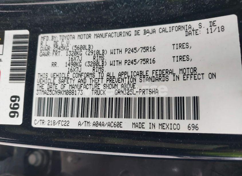 Photo 9 of 2019 Toyota Tacoma SR5 V6 (VIN 3TMAZ5CN9KM088173)
