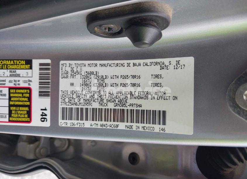 Photo 9 of 2018 Toyota Tacoma TRD OFF ROAD (VIN 3TMCZ5AN0JM129591)