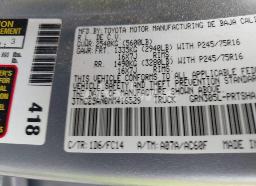 Photo 9 of 2021 Toyota Tacoma SR5 V6 (VIN 3TMCZ5AN0MM416529)
