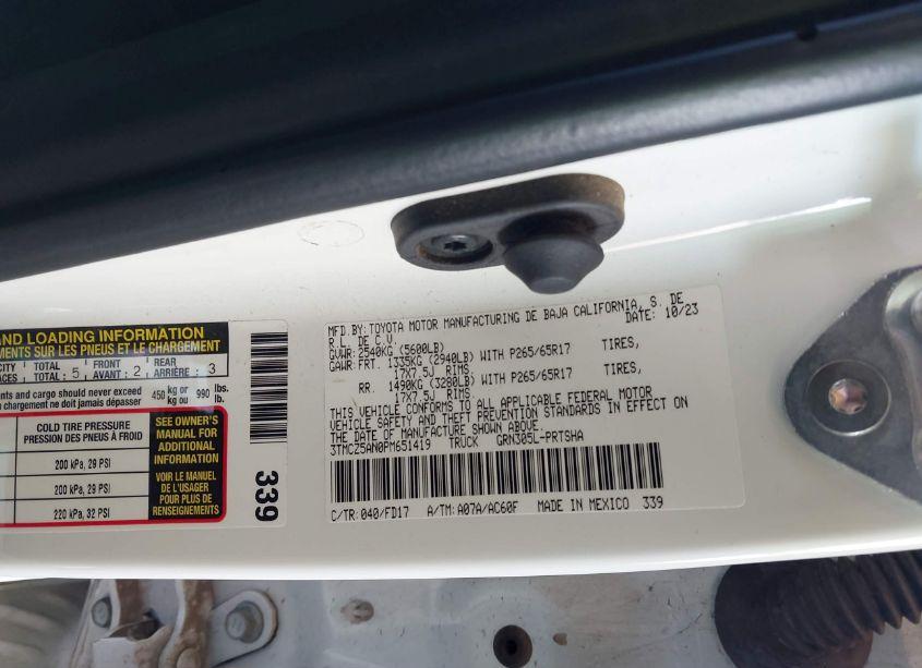 Photo 9 of 2023 Toyota Tacoma TRD SPORT (VIN 3TMCZ5AN0PM651419)