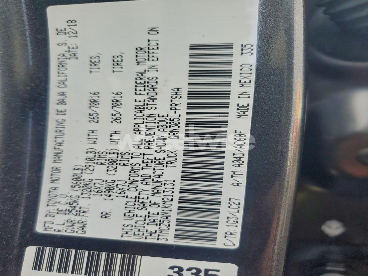 Photo 13 of 2019 TOYOTA TACOMA DOUBLE CAB (VIN 3TMCZ5AN1KM213131)