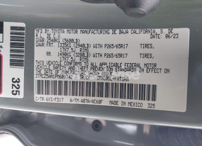 Photo 9 of 2023 Toyota Tacoma TRD SPORT (VIN 3TMCZ5AN1PM609342)