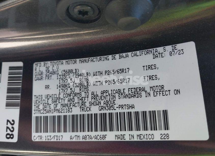 Photo 9 of 2023 Toyota Tacoma TRD SPORT (VIN 3TMCZ5AN1PM621183)