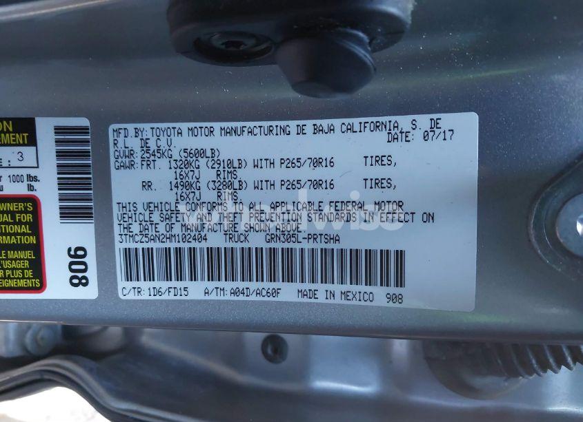 Photo 9 of 2017 Toyota Tacoma TRD OFF ROAD (VIN 3TMCZ5AN2HM102404)