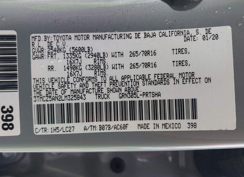 Photo 9 of 2020 Toyota Tacoma TRD OFF-ROAD (VIN 3TMCZ5AN2LM325843)
