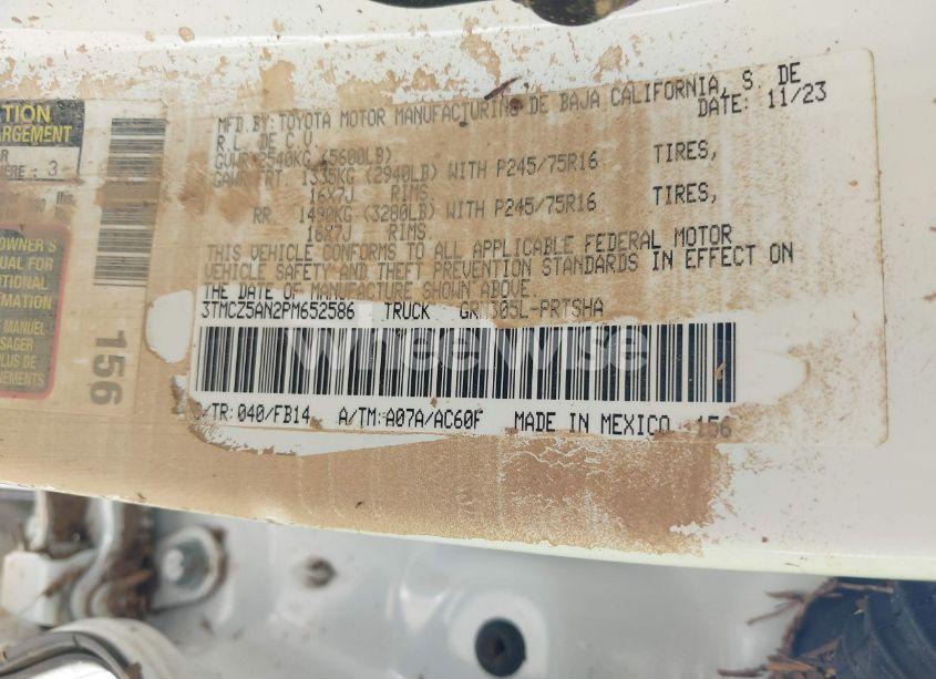 Photo 9 of 2023 Toyota Tacoma SR V6 (VIN 3TMCZ5AN2PM652586)