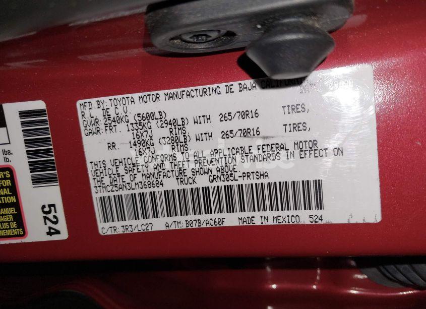 Photo 9 of 2020 Toyota Tacoma TRD OFF-ROAD (VIN 3TMCZ5AN3LM368684)