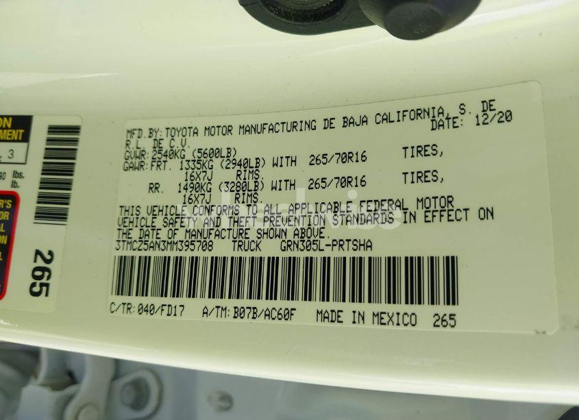 Photo 9 of 2021 Toyota Tacoma TRD OFF-ROAD (VIN 3TMCZ5AN3MM395708)