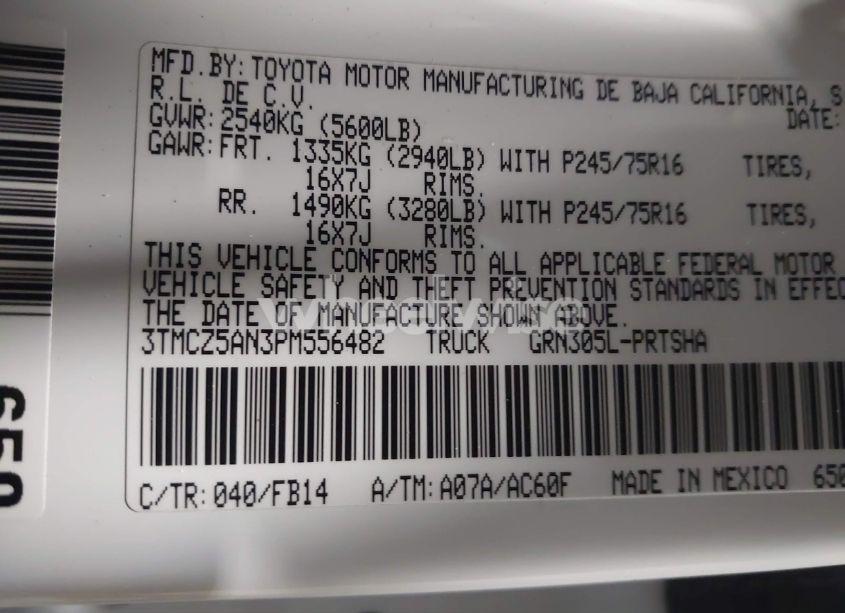 Photo 9 of 2023 Toyota Tacoma SR V6 (VIN 3TMCZ5AN3PM556482)