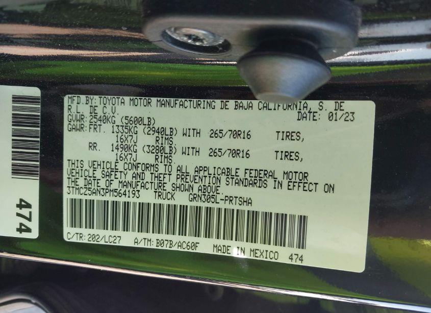 Photo 9 of 2023 Toyota Tacoma TRD OFF ROAD (VIN 3TMCZ5AN3PM564193)