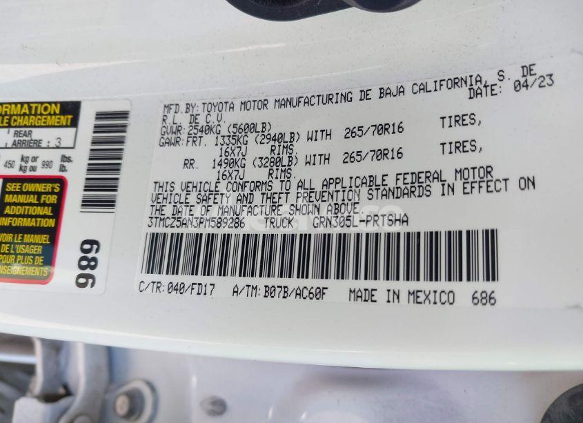 Photo 9 of 2023 Toyota Tacoma TRD OFF ROAD (VIN 3TMCZ5AN3PM589286)