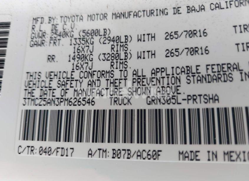 Photo 9 of 2023 Toyota Tacoma TRD OFF ROAD (VIN 3TMCZ5AN3PM626546)