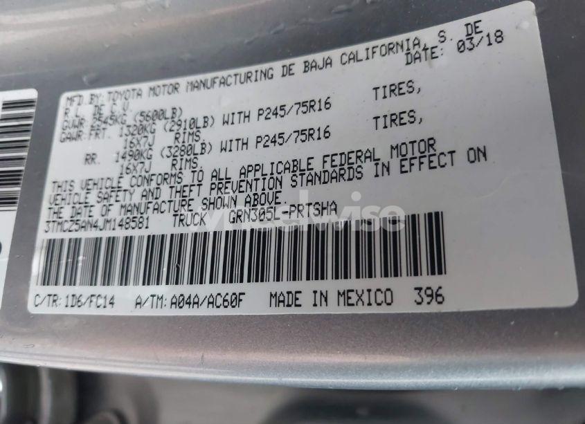 Photo 9 of 2018 Toyota Tacoma SR5 V6 (VIN 3TMCZ5AN4JM148581)