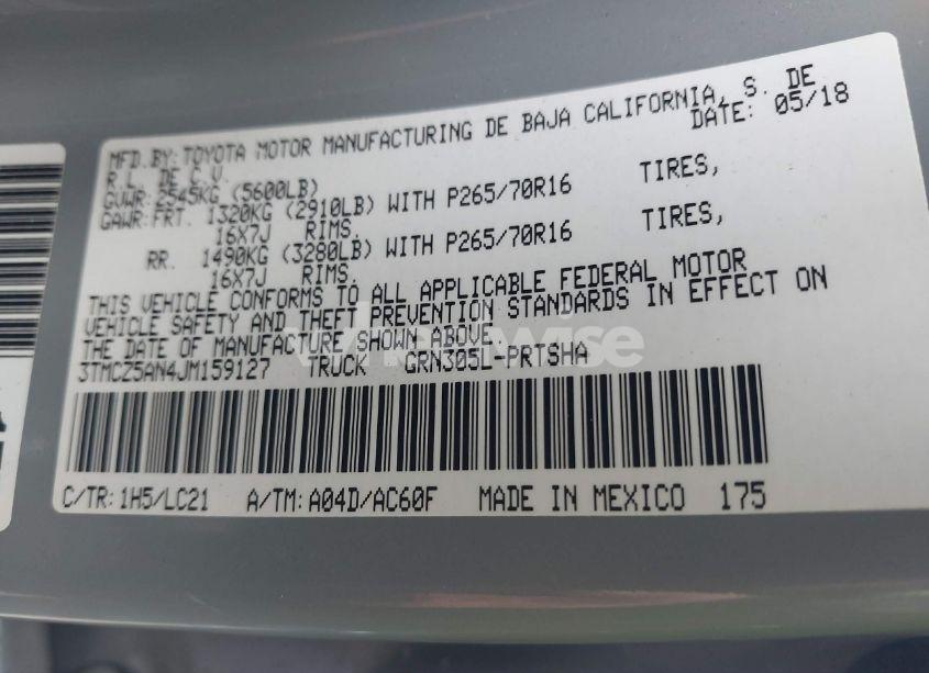 Photo 9 of 2018 Toyota Tacoma TRD OFF ROAD (VIN 3TMCZ5AN4JM159127)