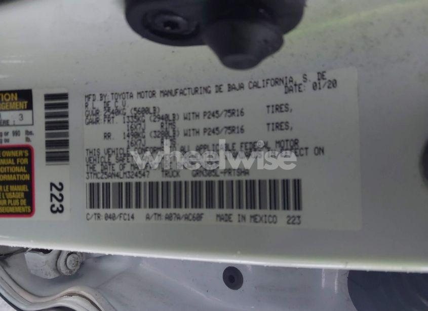 Photo 9 of 2020 Toyota Tacoma SR5 V6 (VIN 3TMCZ5AN4LM324547)