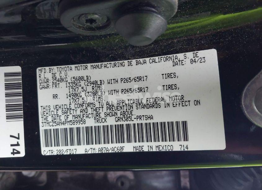 Photo 9 of 2023 Toyota Tacoma TRD SPORT (VIN 3TMCZ5AN4PM589958)