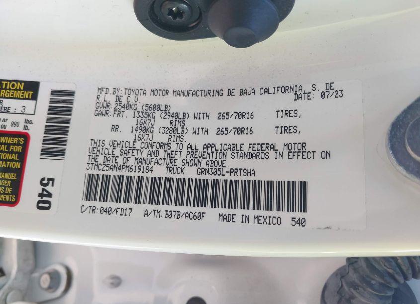 Photo 9 of 2023 Toyota Tacoma TRD OFF ROAD (VIN 3TMCZ5AN4PM619184)