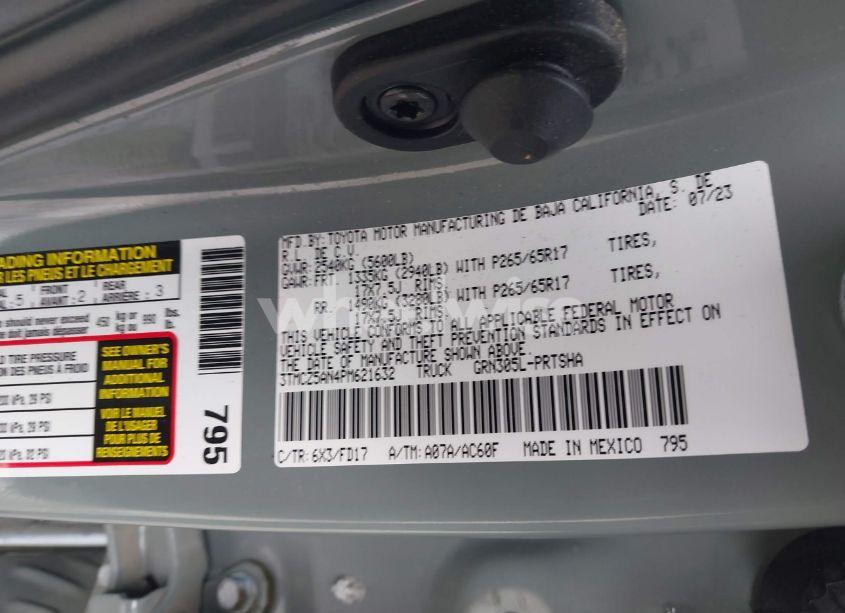 Photo 9 of 2023 Toyota Tacoma TRD SPORT (VIN 3TMCZ5AN4PM621632)