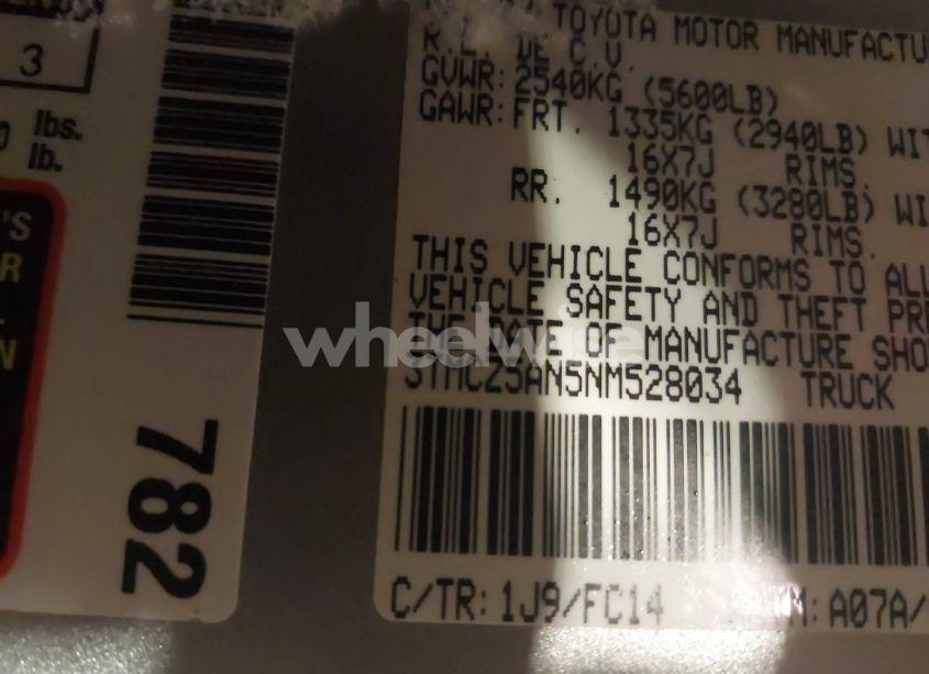 Photo 9 of 2022 Toyota Tacoma SR5 V6 (VIN 3TMCZ5AN5NM528034)