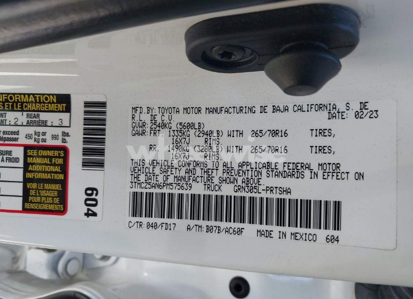 Photo 9 of 2023 Toyota Tacoma TRD OFF ROAD (VIN 3TMCZ5AN6PM575639)