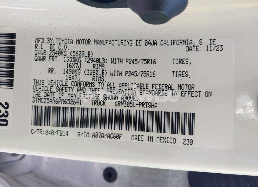 Photo 9 of 2023 Toyota Tacoma SR V6 (VIN 3TMCZ5AN6PM652641)