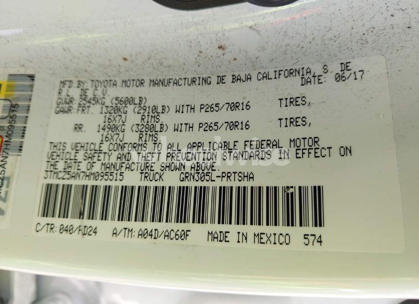Photo 9 of 2017 Toyota Tacoma TRD OFF ROAD (VIN 3TMCZ5AN7HM095515)