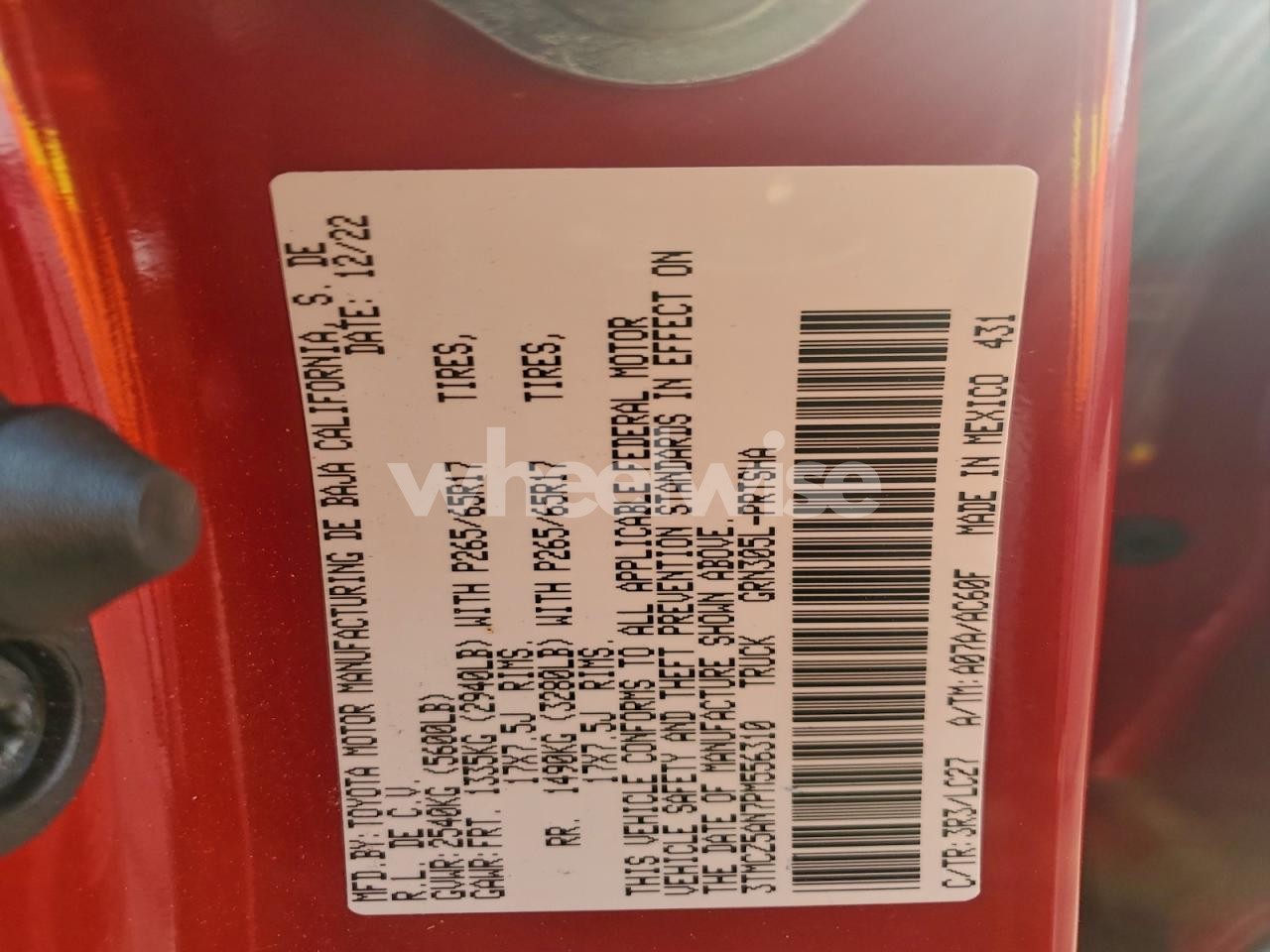 Photo 12 of 2023 TOYOTA TACOMA DOUBLE CAB (VIN 3TMCZ5AN7PM556310)