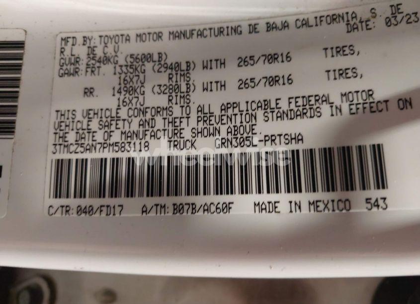 Photo 9 of 2023 Toyota Tacoma TRD OFF ROAD (VIN 3TMCZ5AN7PM583118)