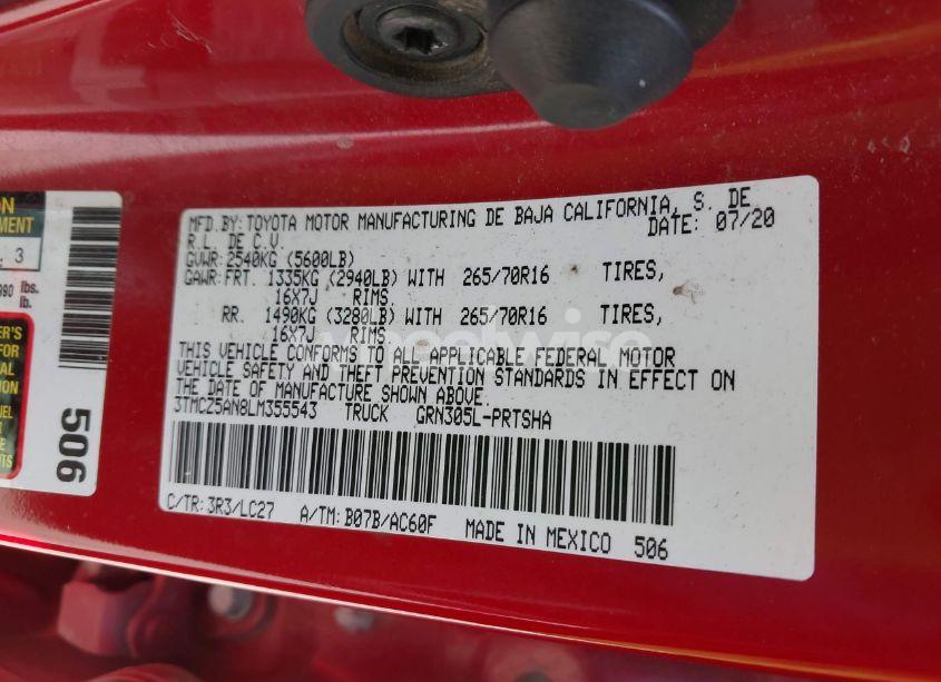 Photo 9 of 2020 Toyota Tacoma TRD OFF-ROAD (VIN 3TMCZ5AN8LM355543)