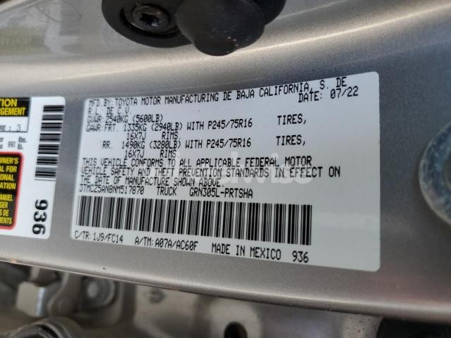 Photo 11 of 2022 TOYOTA TACOMA DOUBLE CAB N/A (VIN 3TMCZ5AN8NM517870)