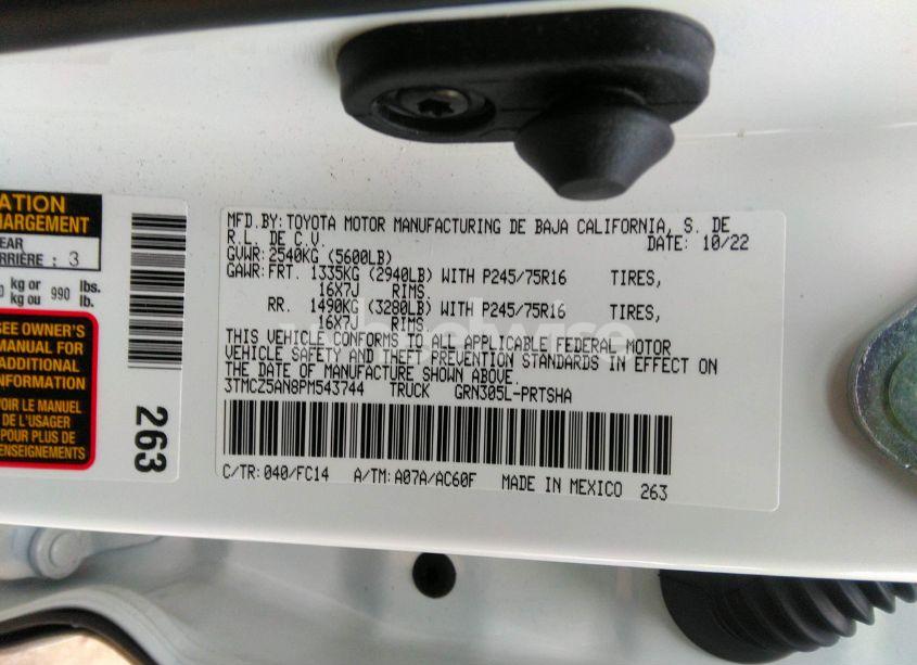 Photo 9 of 2023 Toyota Tacoma SR5 V6 (VIN 3TMCZ5AN8PM543744)