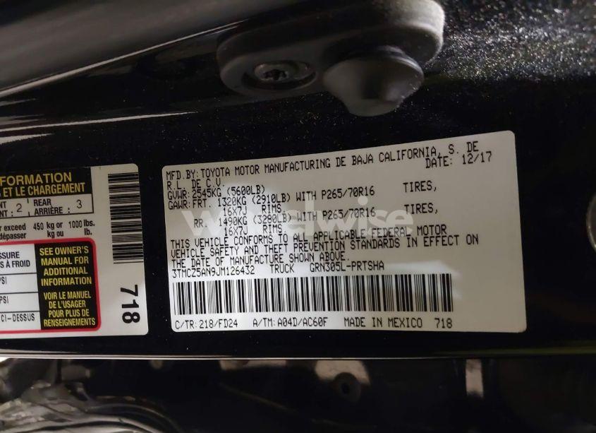 Photo 9 of 2018 Toyota Tacoma TRD OFF ROAD (VIN 3TMCZ5AN9JM126432)