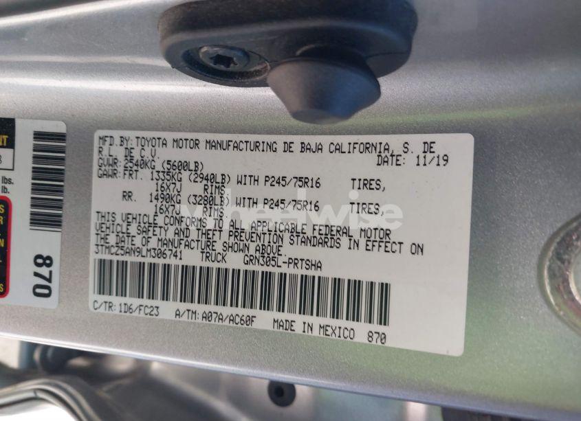 Photo 9 of 2020 Toyota Tacoma SR5 V6 (VIN 3TMCZ5AN9LM306741)