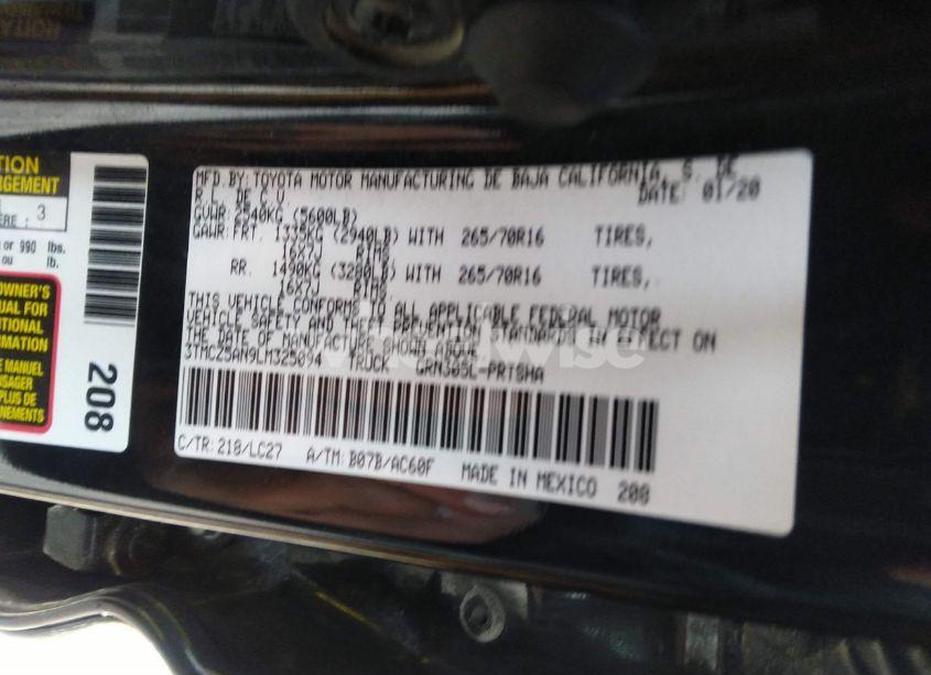 Photo 9 of 2020 Toyota Tacoma TRD OFF-ROAD (VIN 3TMCZ5AN9LM325094)