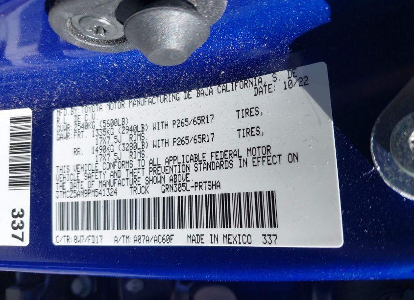 Photo 9 of 2023 Toyota Tacoma TRD SPORT (VIN 3TMCZ5AN9PM541324)