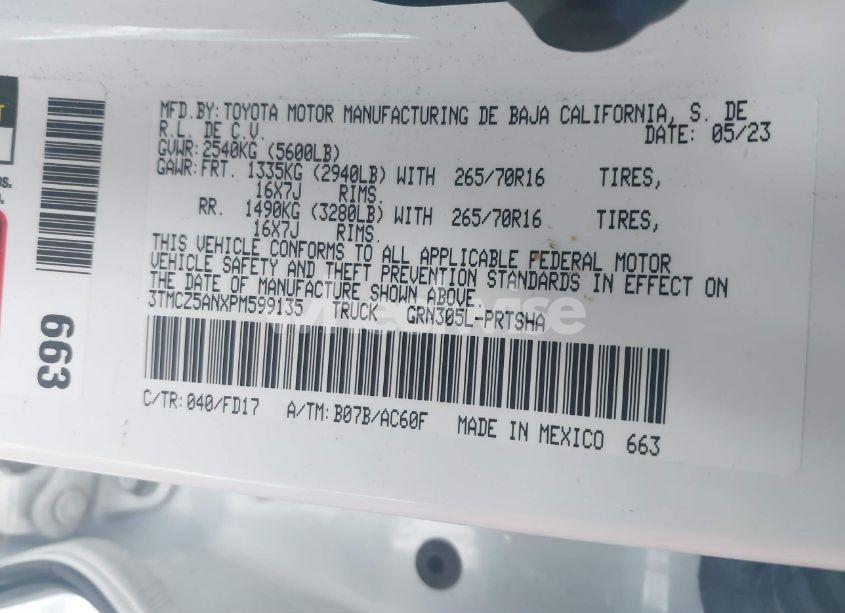 Photo 9 of 2023 Toyota Tacoma TRD OFF ROAD (VIN 3TMCZ5ANXPM599135)