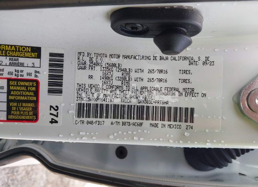 Photo 9 of 2023 Toyota Tacoma TRD OFF ROAD (VIN 3TMCZ5ANXPM641187)