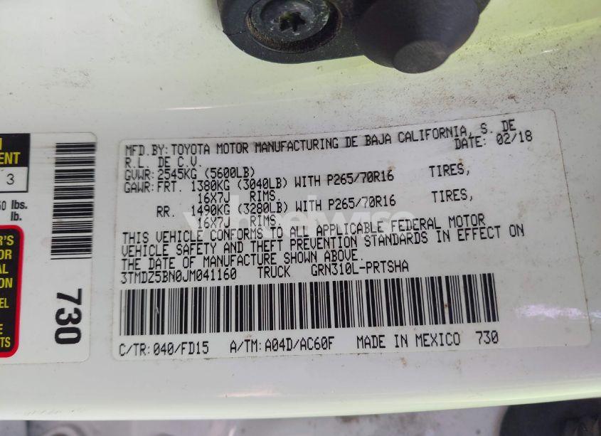 Photo 9 of 2018 Toyota Tacoma TRD OFF ROAD (VIN 3TMDZ5BN0JM041160)