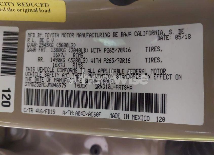Photo 9 of 2018 Toyota Tacoma TRD OFF ROAD (VIN 3TMDZ5BN1JM046979)