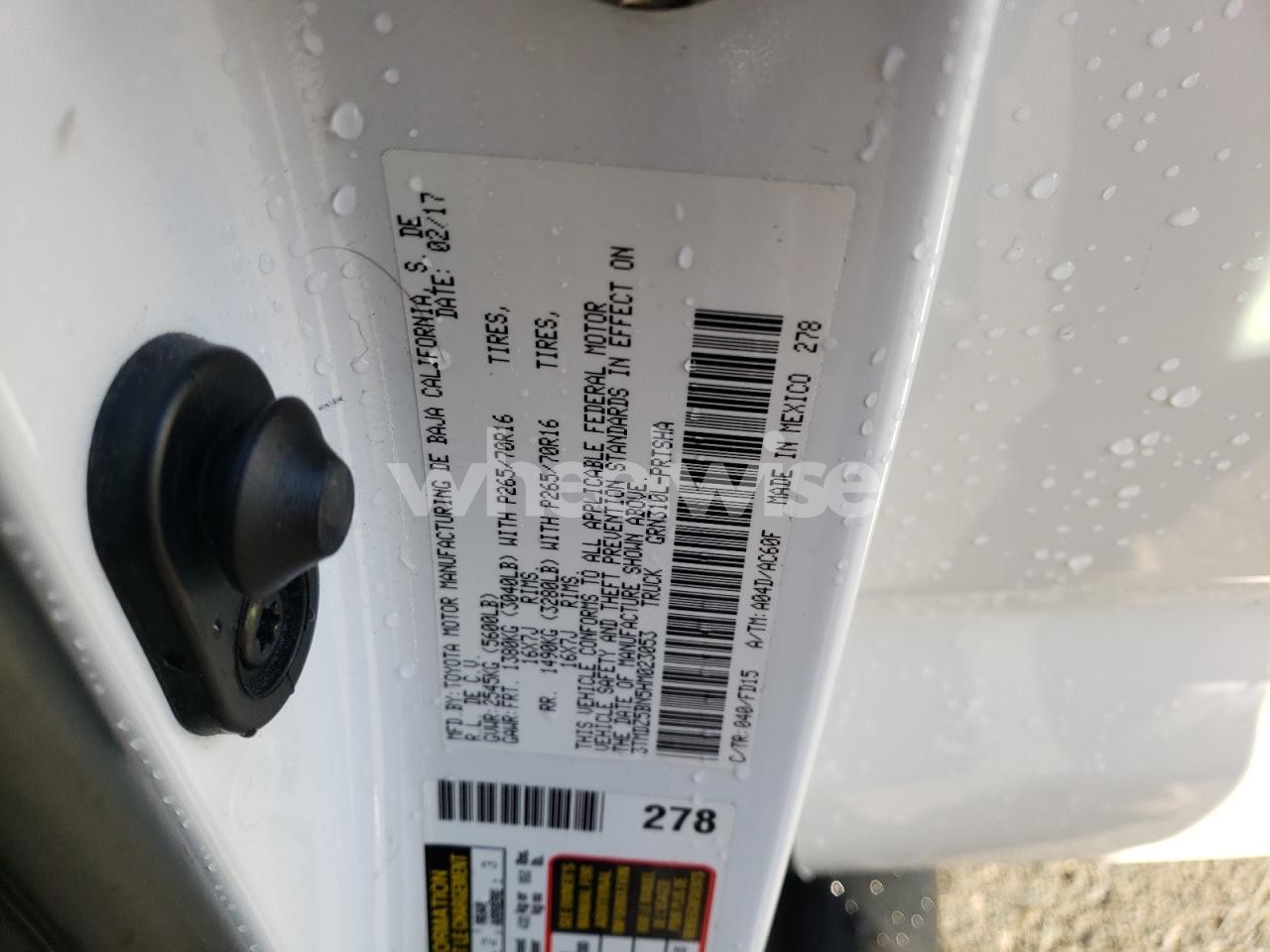 Photo 12 of 2017 TOYOTA TACOMA DOUBLE CAB (VIN 3TMDZ5BN5HM023053)