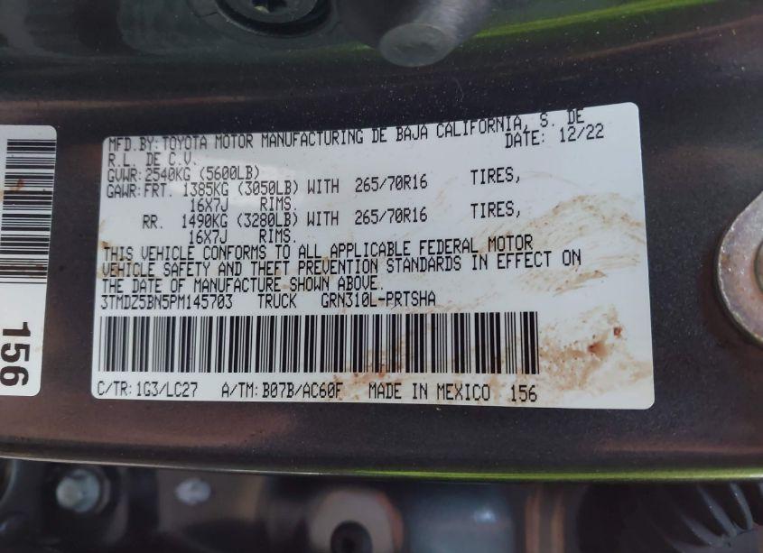 Photo 9 of 2023 Toyota Tacoma TRD OFF ROAD (VIN 3TMDZ5BN5PM145703)