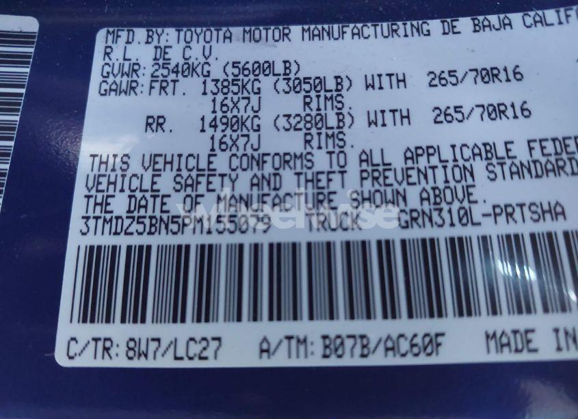 Photo 9 of 2023 Toyota Tacoma TRD OFF ROAD (VIN 3TMDZ5BN5PM155079)