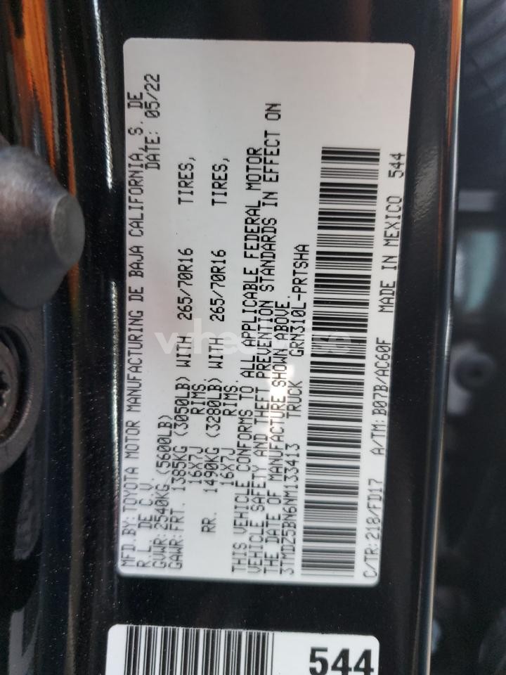 Photo 13 of 2022 TOYOTA TACOMA DOUBLE CAB N/A (VIN 3TMDZ5BN6NM133413)